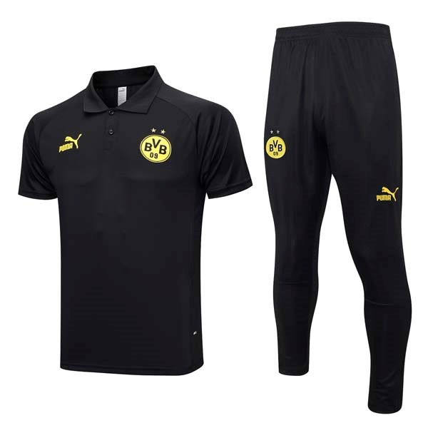 Polo Borussia Dortmund Conjunto Completo 2023 2024 Negro